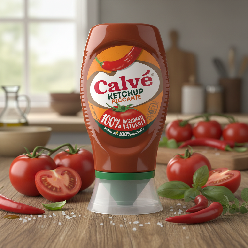 Ketchup Picant cu Ardei Iute 250ml – Calvé