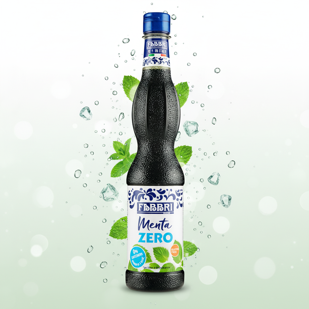 Sirop de Mentă Italian Zero 560 ml Fabbri (Fără Zahăr Adăugat, Fara gluten)