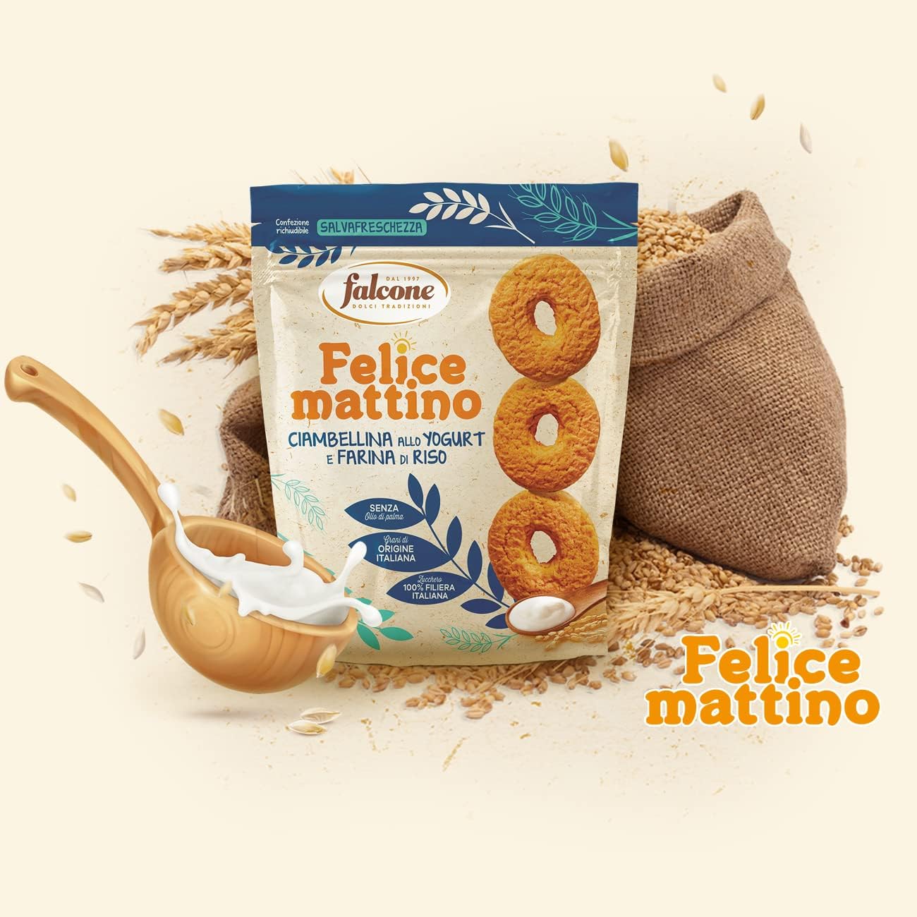 Falcone – Fursecuri cu iaurt și făină de orez 500 g