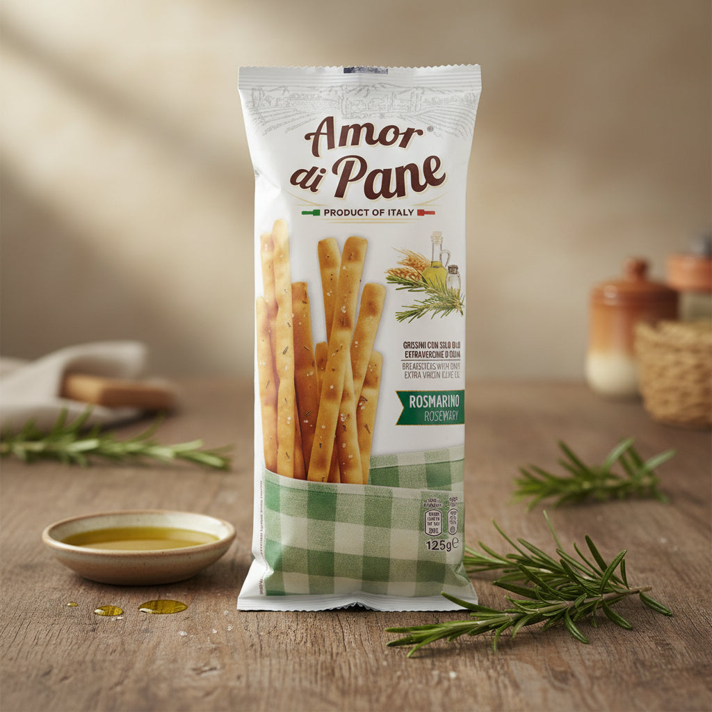 Amor di Pane – Grisine cu ulei extravirgin de măsline și rozmarin 125 g