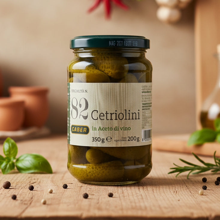 Castraveciori în oțet de vin 350g – Caber (Italia)