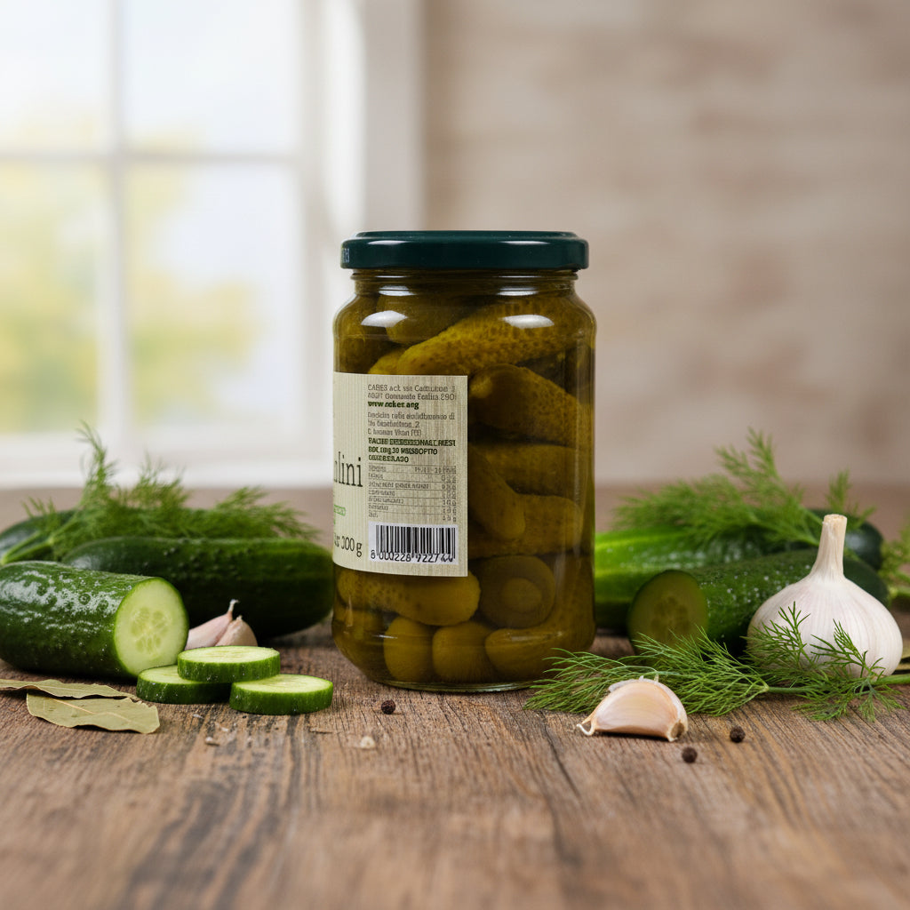 Castraveciori în oțet de vin 350g – Caber (Italia)