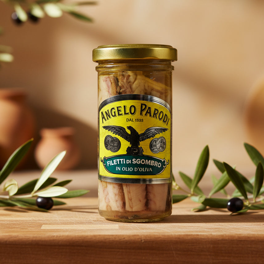 Fileuri de macrou în ulei de măsline 150g – Angelo Parodi (Italia)