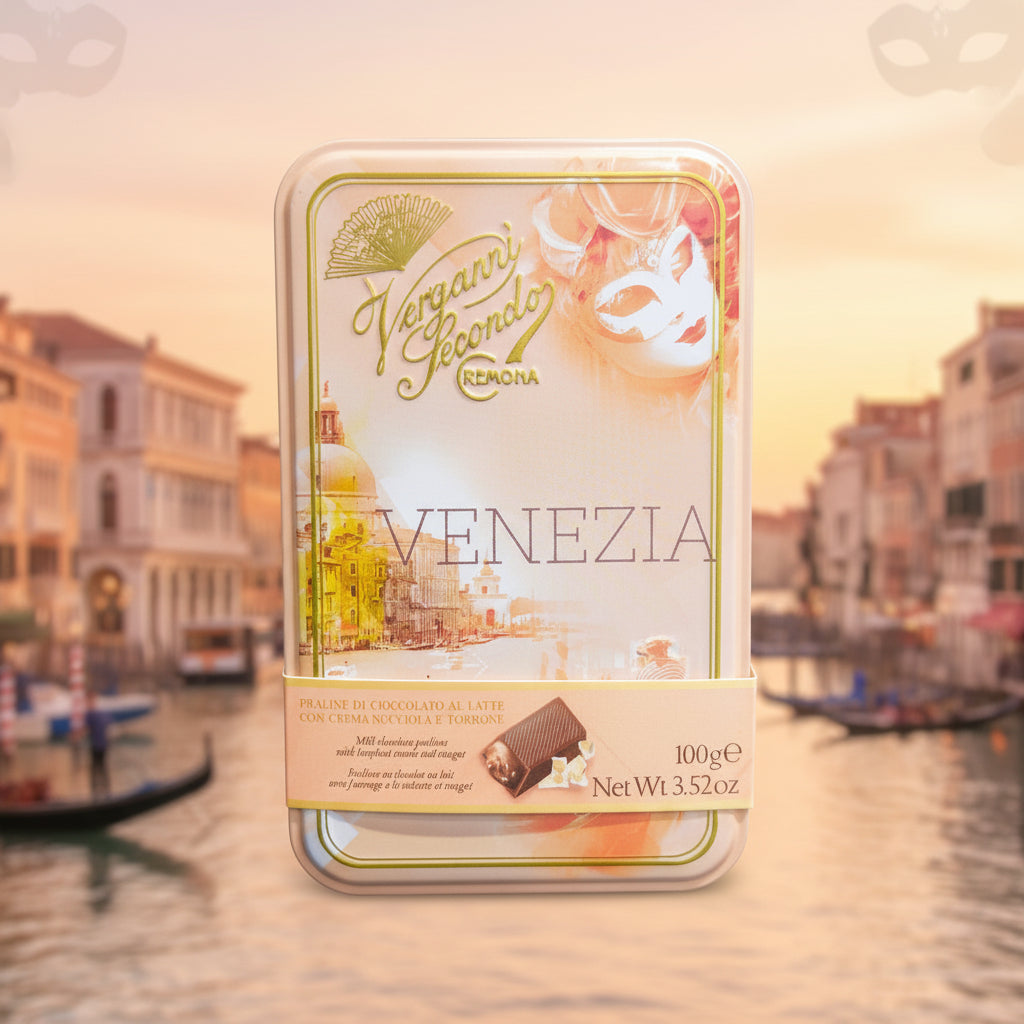 Vergani – Praline Latta Venezia (Ciocolată cu Lapte, Cremă de Alune și Torrone)