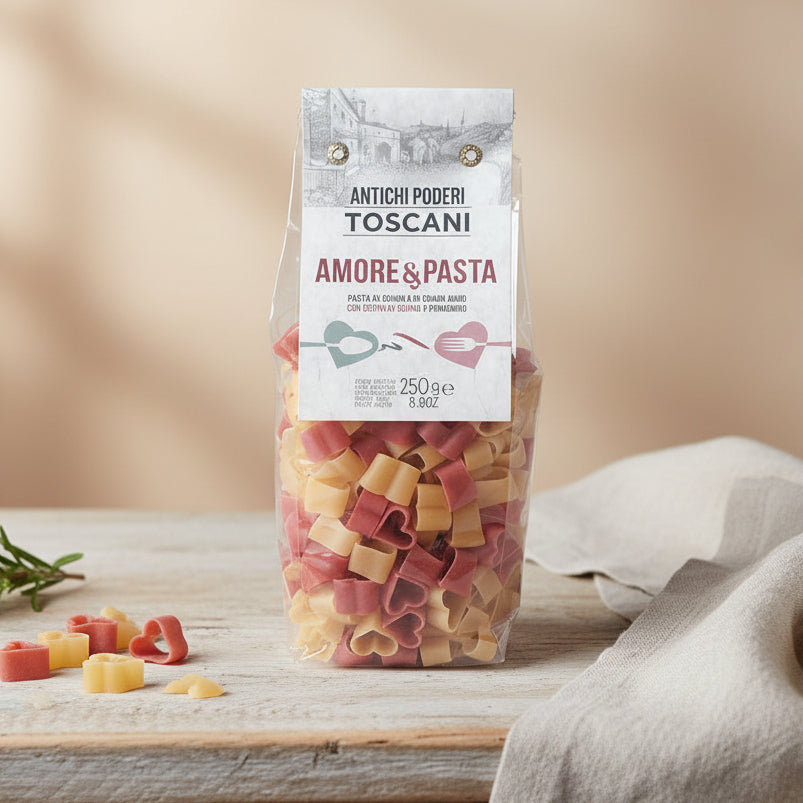 Antichi Poderi Toscani – Paste Amore & Pasta din grâu dur cu germeni de grâu și roșii 250 g