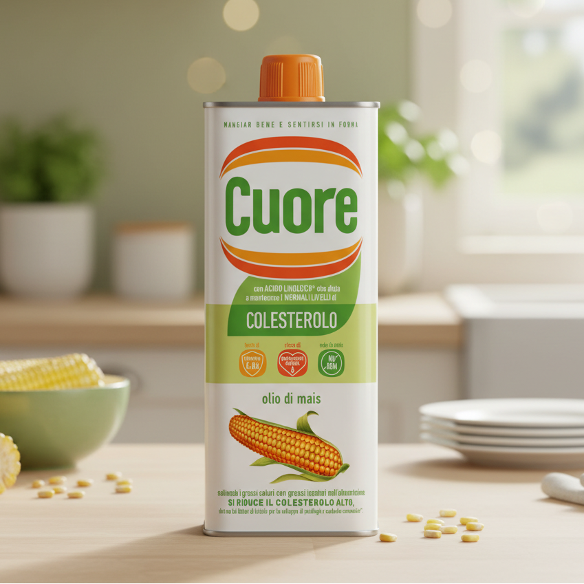 Ulei de porumb Cuore bogat în acid linoleic – pentru menținerea colesterolului normal, 1L