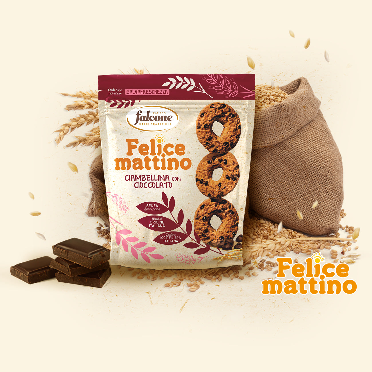 Falcone Ciambelline - fursecuri cu bucati de ciocolată 500g