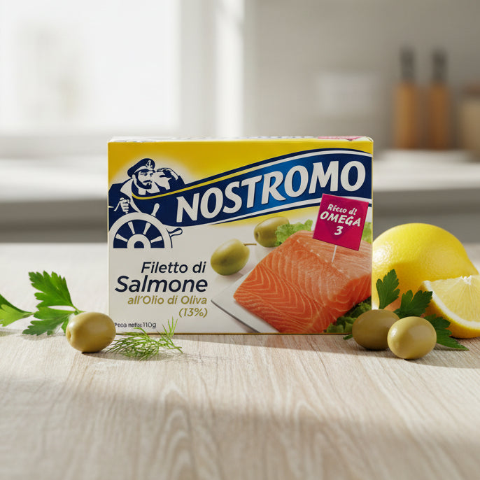 File de Somon în Ulei de Măsline 110g – Nostromo
