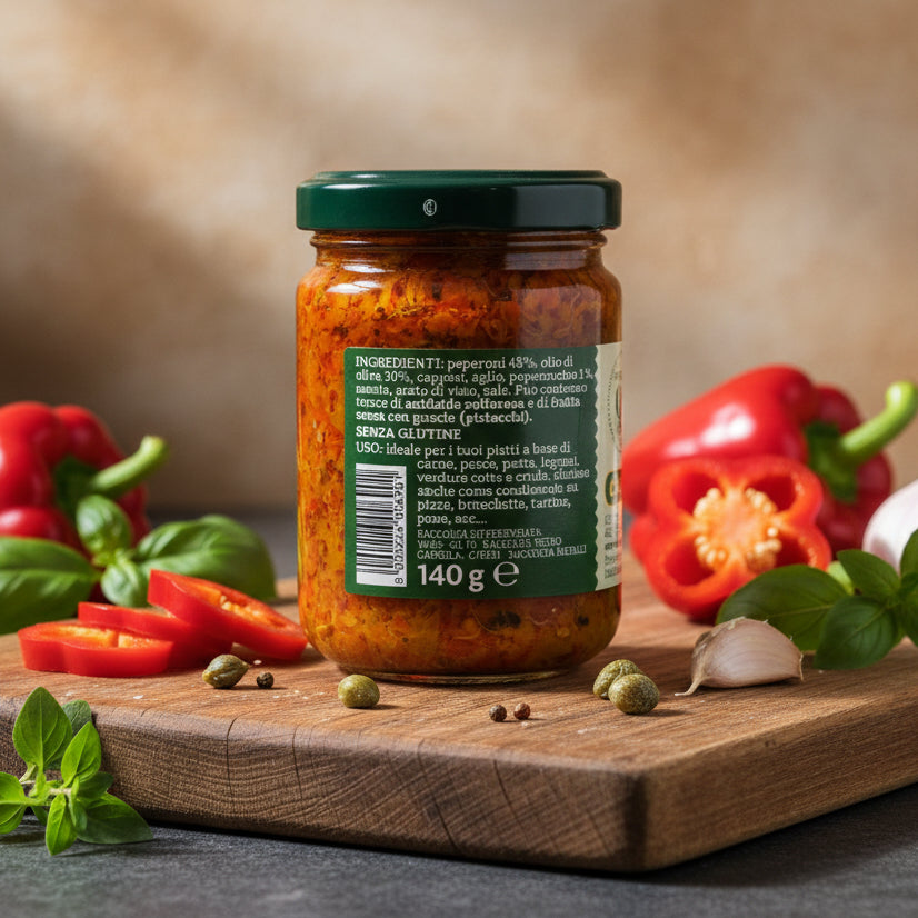 Tafferuglio – Pasta de ardei dulci și iuți în ulei de măsline – Caber, 140g