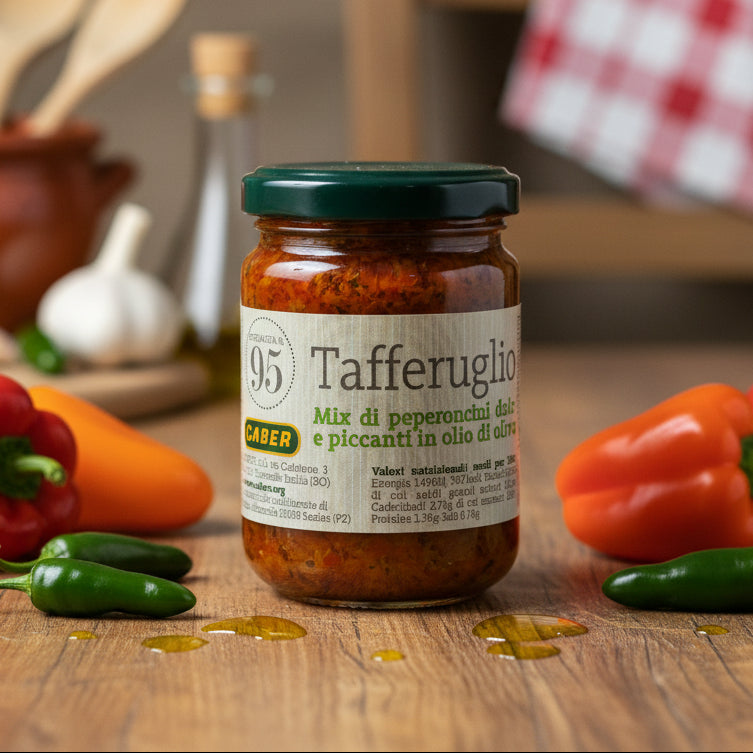 Tafferuglio – Pasta de ardei dulci și iuți în ulei de măsline – Caber, 140g