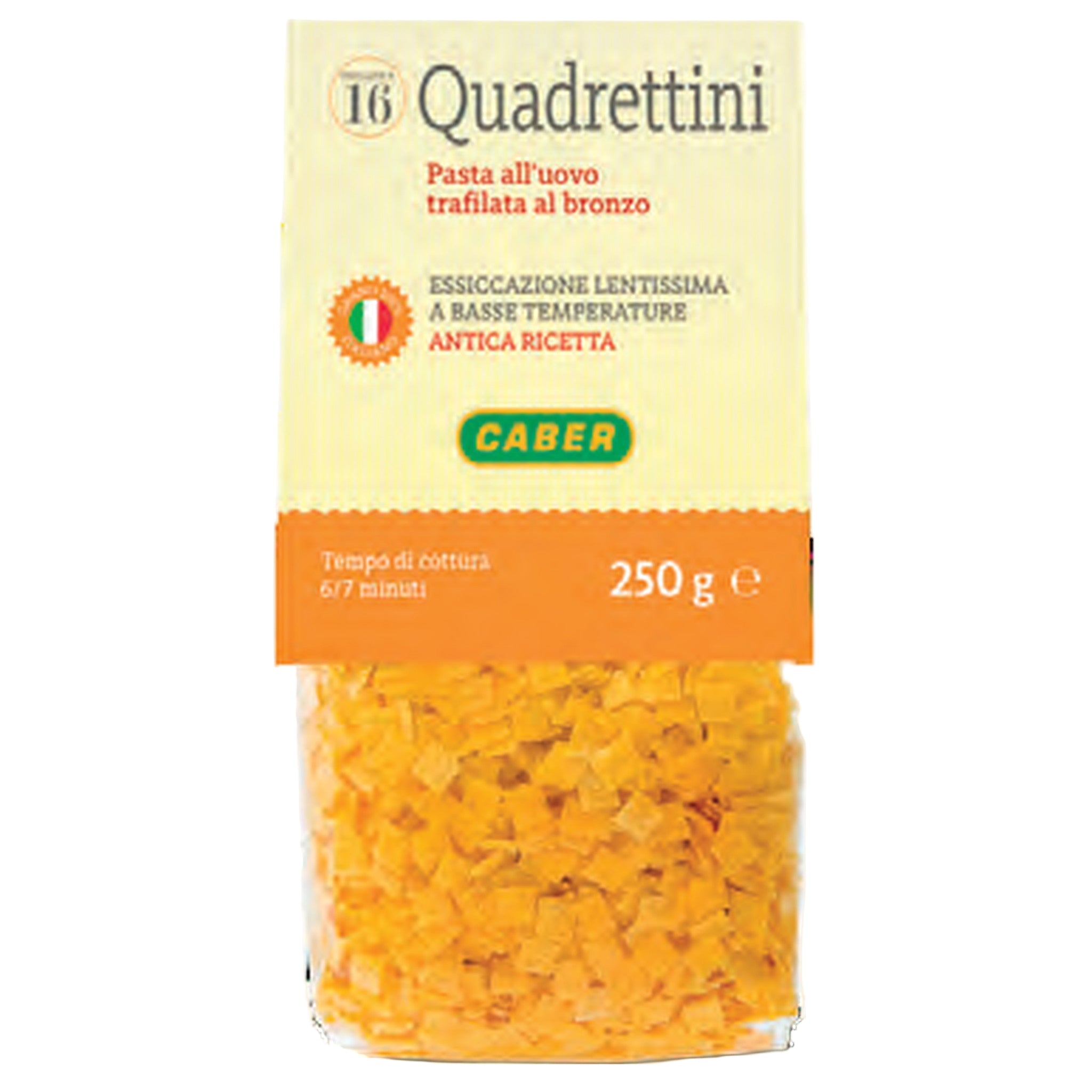 Paste cu ou Caber QUADRETTINI 250g