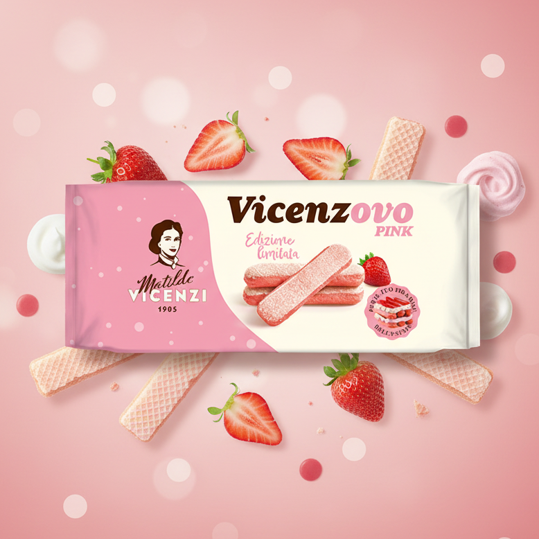 Piscoturi cu aromă de căpșuni  200 g – Savoiardi Matilde Vicenzi Vicenzovo