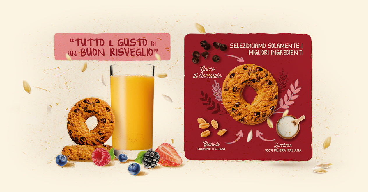 Falcone Ciambelline - fursecuri cu bucati de ciocolată 500g