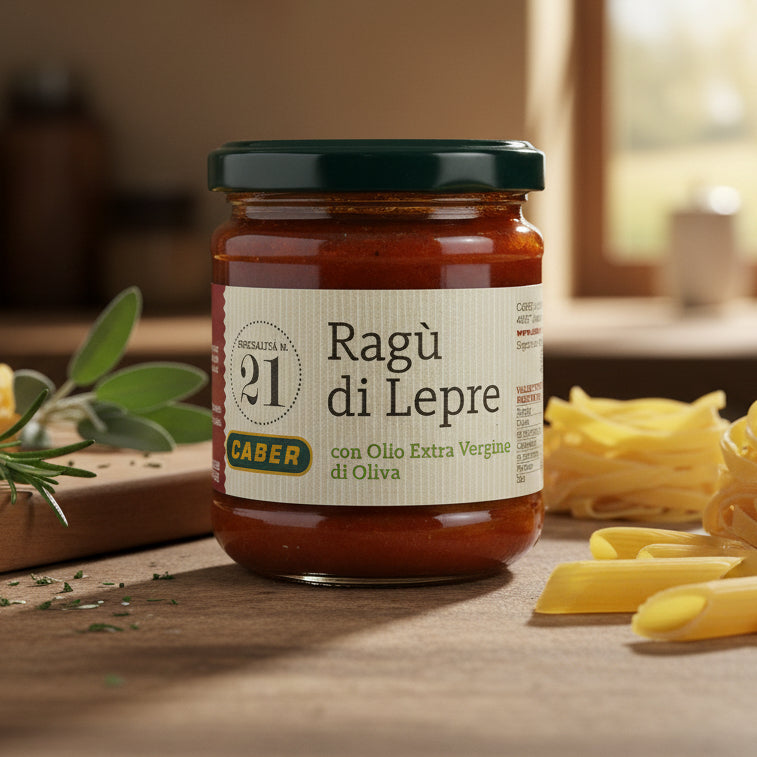 Ragù di Lepre –  legume si carne de iepure salbatic, Specialitatea Nr. 21 – Caber, 180g