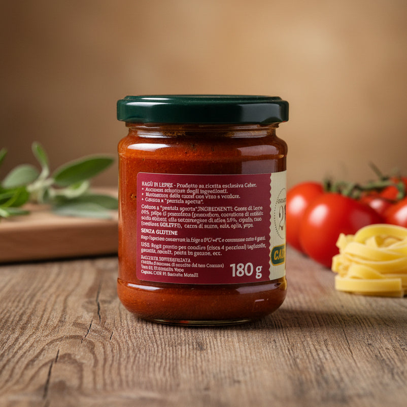 Ragù di Lepre –  legume si carne de iepure salbatic, Specialitatea Nr. 21 – Caber, 180g