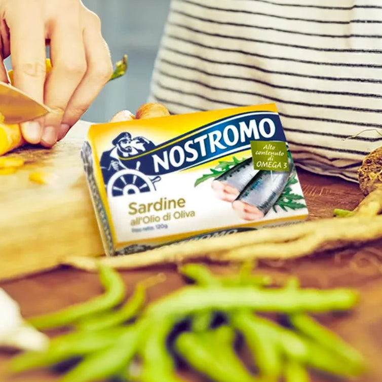 Sardine în ulei de măsline 120g – Nostromo (Italia)