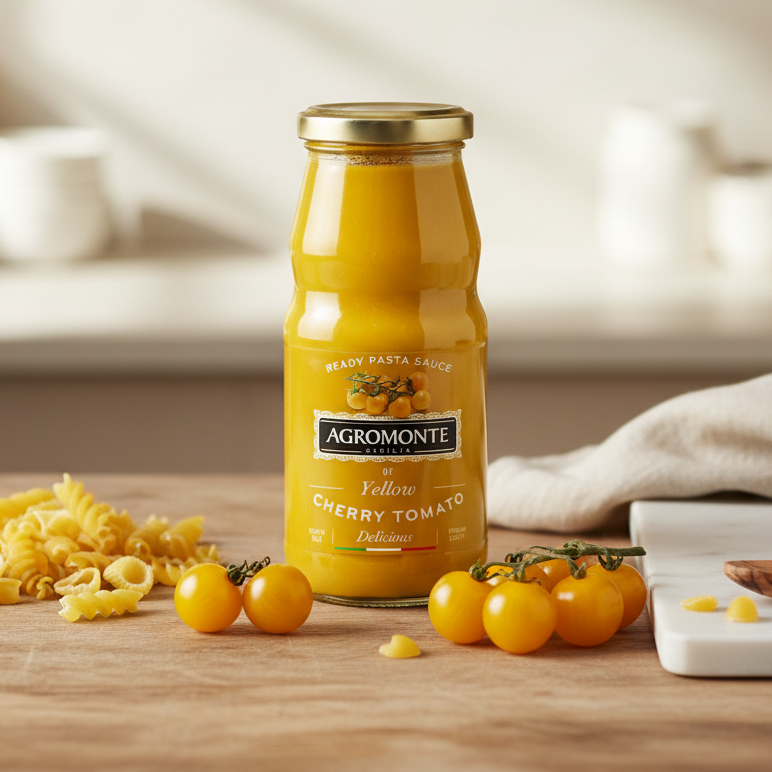Sos Sicilian din Roșii Cherry Galbene pentru Paste & Pizza 360g - Agromonte