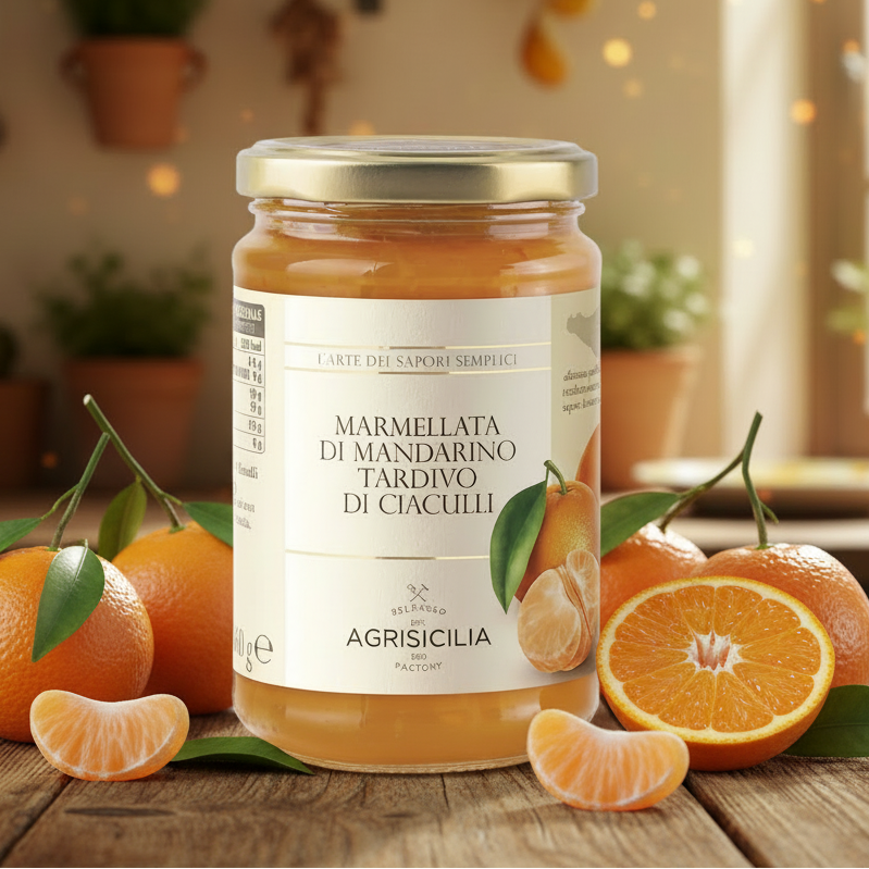 Marmeladă de Mandarină Tardivă di Ciaculli 360 g – Gust intens de citrice, fără conservanți – Agrisicilia